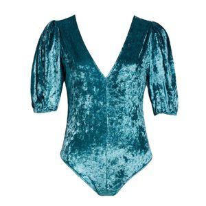 Free People Don't You Wish Bodysuit Teal XS NWT